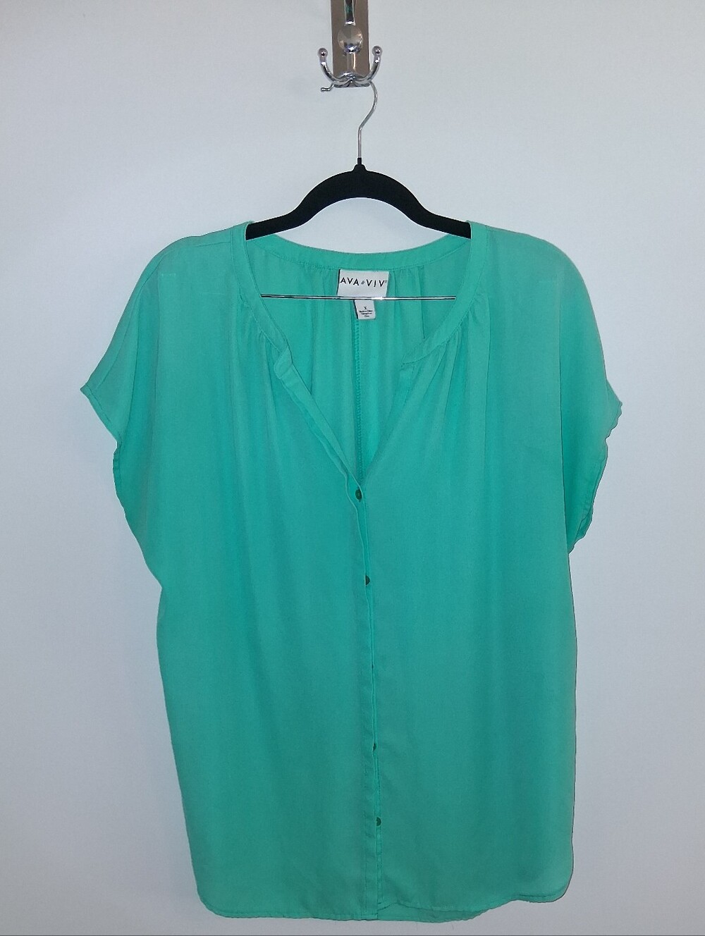 Ava & Viv Women's Casual Blouse | Size XL | Aqua